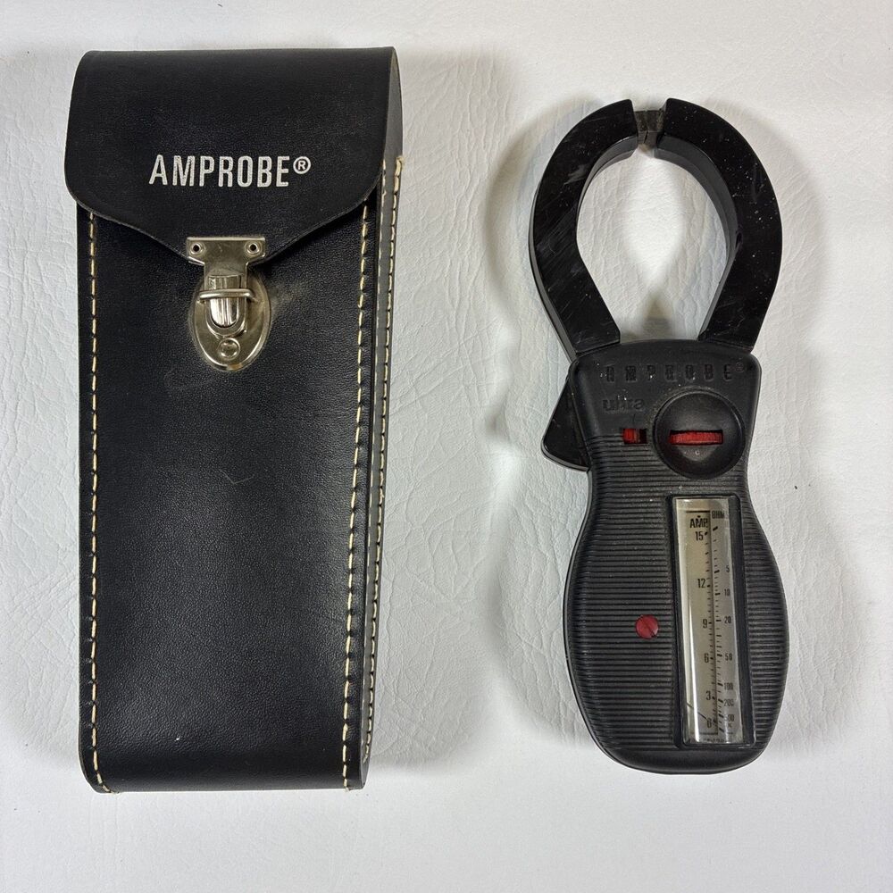 Vintage Amprobe Handheld Analog Clamp Meter Black Rotary Scale 100 Amps untested